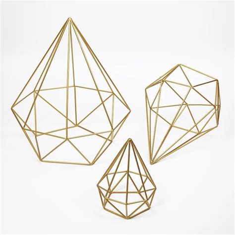 Set Of 3 White Geometric Triangles Centrepiecehanging Ceiling Decor