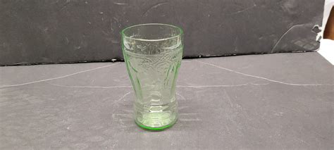 Green Cameo Ballerina Depression Glass Juice Tumbler 3 1 4 Etsy