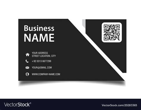 Modern Business Card Black Background Image Vector Image