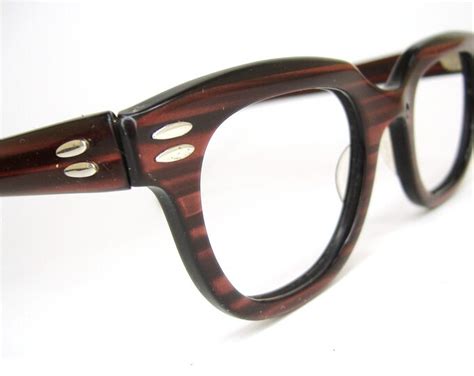 Vintage 50s Mens Redwood Horn Rim Eyeglasses Frame Etsy