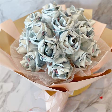 Rose Money Flower Bouquet T For Her Single Stalk Origami Rose
