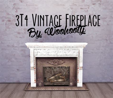 3t4 Vintage Fireplace Decor By Woohooty ~ Sims 4 Updates ♦ Sims 4