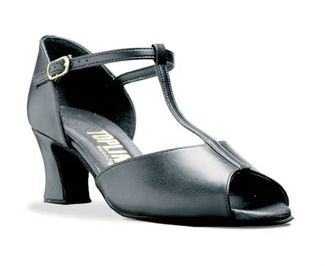 Ladies Black Leather Social Latin Ballroom Dance Shoes 2 Heel Topline Lynne Ebay