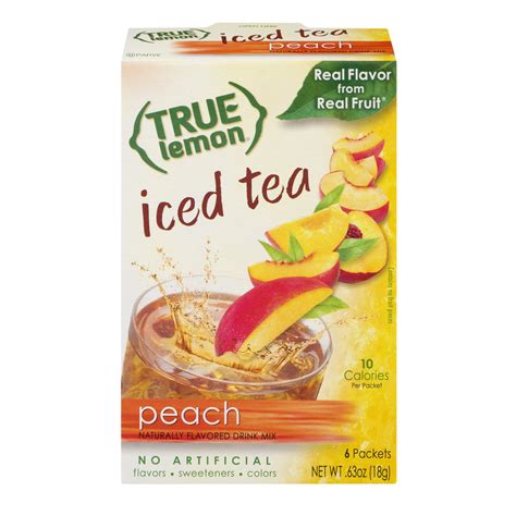 True Lemon Drink Mix 63 Oz Peach Iced Tea 6 Packets Pack Of 1