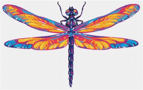 Dragonfly Cross Stitch Pattern 1 Instant Pdf Download Insect Etsy