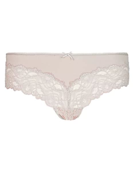 Lace Trim Low Rise Brazilian Knickers Mands Collection Mands