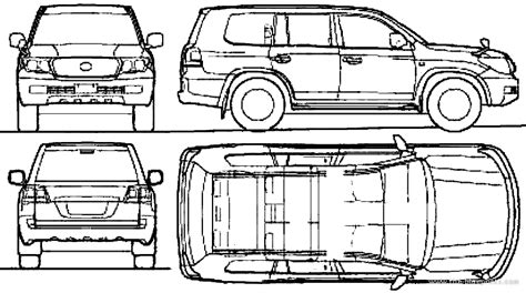 2010 Toyota Land Cruiser Suv Blueprints Free Outlines