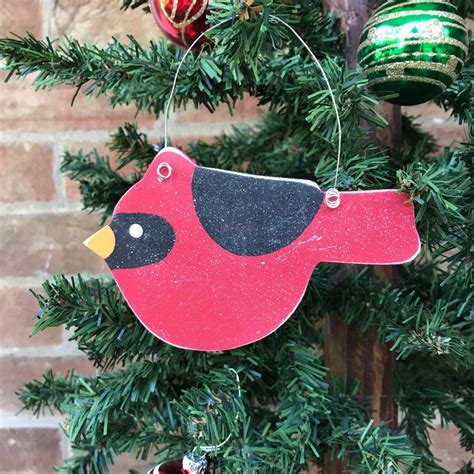 Red Cardinal Ornament Christmas Holiday Tree Ornament Etsy Canada