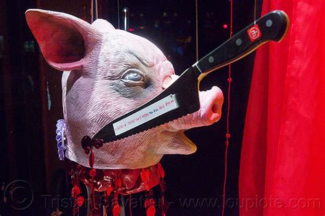 Severed Pig Head Hardware Shop Window Display