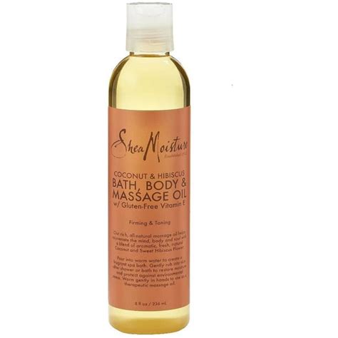 Shea Moisture Coconut And Hibiscus Bath Body And Massage Oil 8 Oz Pack Of 2