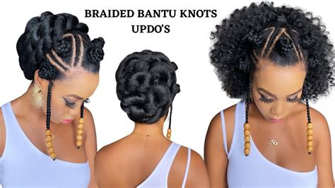 🔥quick And Easy Hairstyle On Natural Hair Braided Bantu Knot In 30 Mins