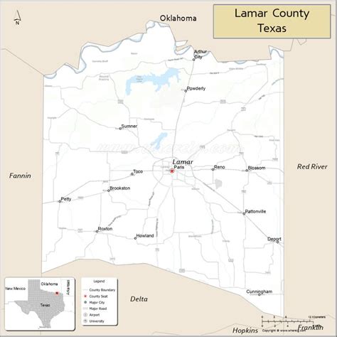 Lamar County Map Texas Where Is Located Cities Population