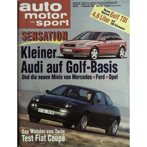 Auto Motor Sport Heft 26 17 Dezember 1993 Fiat Coupe Zeitschrift