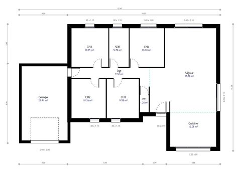 Plan De Maison 4 Chambres Modèle 78