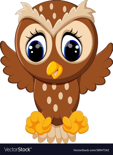 Cute Owl Cartoon Vector Image On Vectorstock Cute Owl Cartoon Owl