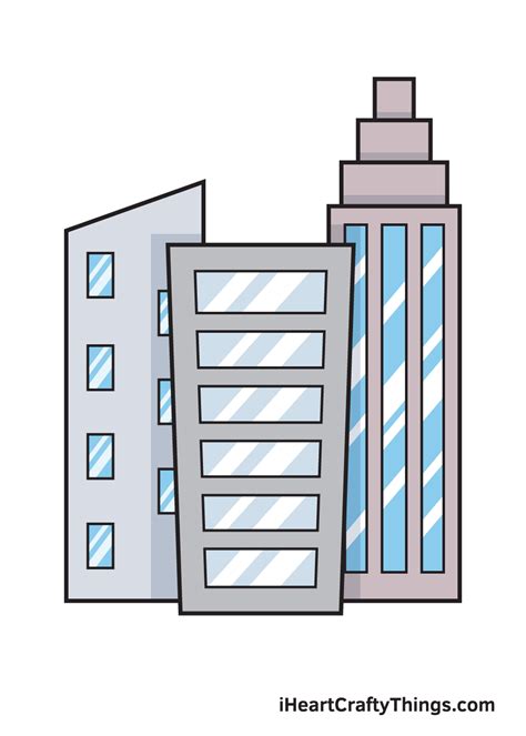Buildings Drawing — How To Draw Buildings Step By Step