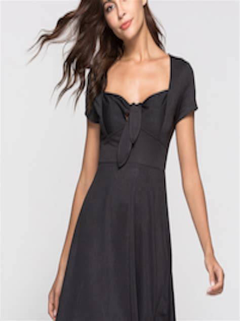 Buy Urbanic Black Solid A Line Dress Dresses For Women 15848238 Myntra
