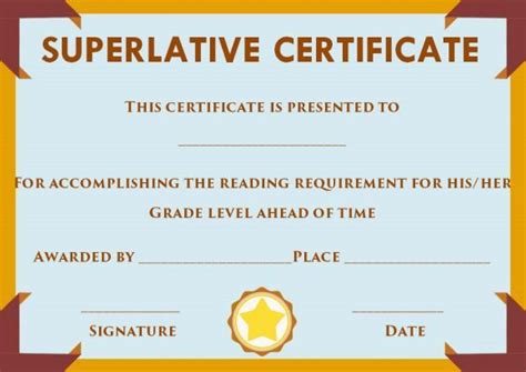 Superlative Certificate Template 6 Templates Example In Awesome