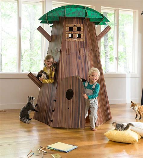 Hearthsong Constructagons Big Tree Fort Indoor Fort Building Kit With 4