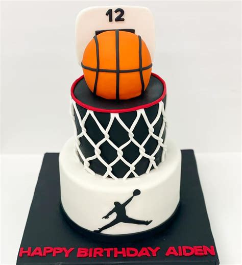 Basketball Tiered Cake Alyssas Cakery