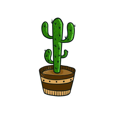 Hand Painted Illustration Of Green Cactus And Cactus Plants Hand