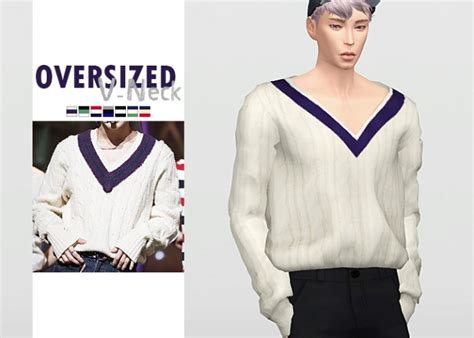 Oversized V Neck Sweater At Waekey Sims 4 Updates