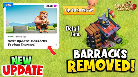 Clash Of Clans New Update Extra Barracks Removed From The Game