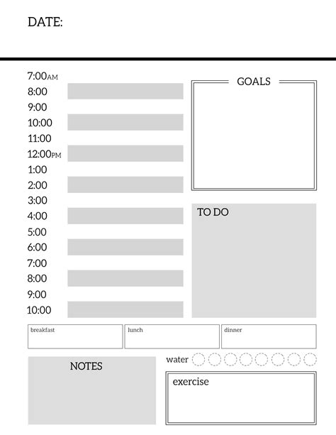 Daily Planner Printable Template Sheets Paper Trail Design