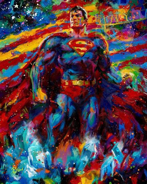 Blend Cota Superman Last Son Of Krypton Original Oil On Canvas
