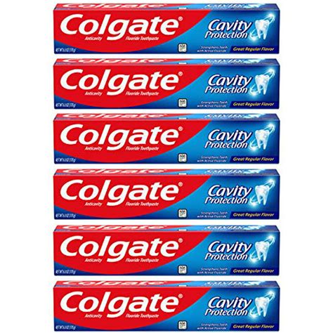Colgate Cavity Protection Toothpaste With Fluoride 6 Ounce Pack Of 6