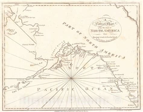 Historic Map 1796 A Correct Chart Of The West Coast Of North America