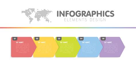 Business Infographics Template Timeline With 5 Arrow Steps Five Number