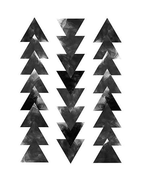 Geometric Print Triangle Print Black And White Printable Etsy