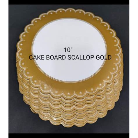 10 Cake Board Round Scallop Gold Ordinary 10pcs Shopee Philippines