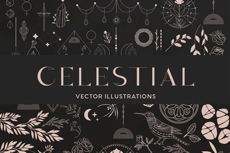 Celestial Dreams Mystical Clip Art Illustrations Creative Market