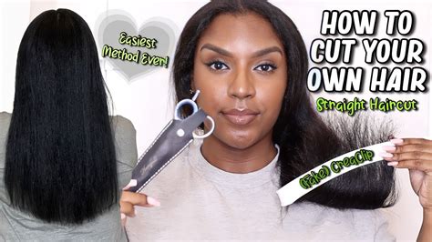 How To Trim Your Own Hair Straight Haircut Blunt Haircut Youtube