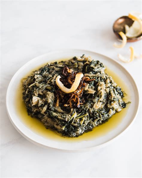 Hindbeh Sautéed Dandelion Greens with Caramelized Onions Omayah