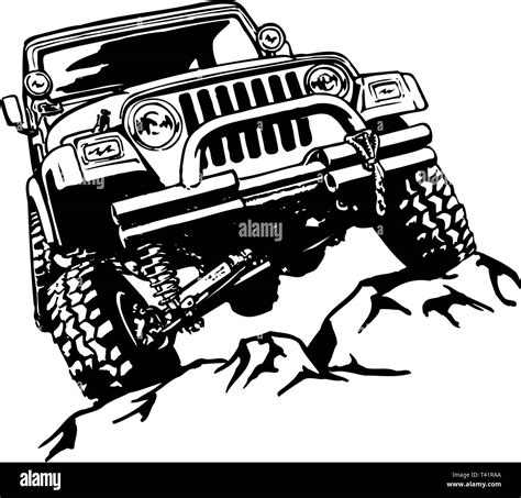 Jeep Climbing Vector Illustration Stock Vector Image And Art Alamy