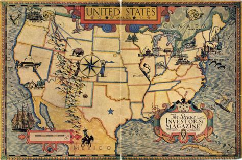 1920 Usa United States Of America Map Vintage Look Historic Wall Art