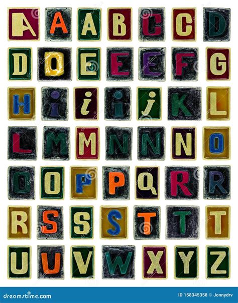 Alphabet With Unique Letters Isolated Abc Symbols Is Made Manually