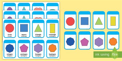 2d Shapes Flashcards Englishspanish Teacher Made Twinkl