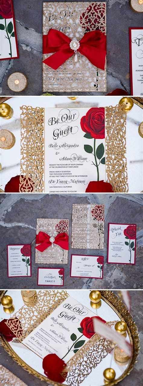 Shop zazzle's luxurious range of disney custom wedding invitations. Beauty and the Beast Wedding Invitations - Disney ...