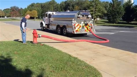 Tanker 14 One Person Fill Operation At A Fire Hydrant Youtube