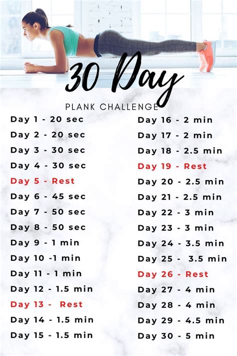 30 Day Plank Challenge For Beginners 30 Day Yoga Challenge Pilates