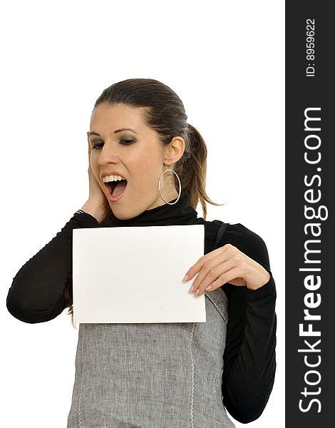 Woman Holding Blank Sign Free Stock Images And Photos 8959622