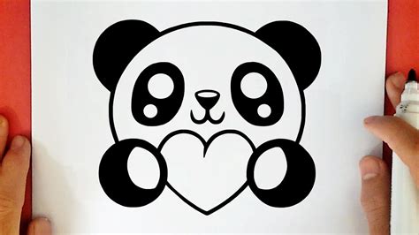 Come Disegnare Un Panda Con Un Cuore Kawaii Youtube