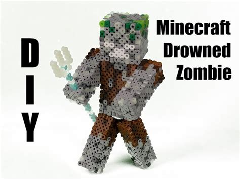 Minecraft Papercraft Drowned With Trident Buy Minecraft Jazwares