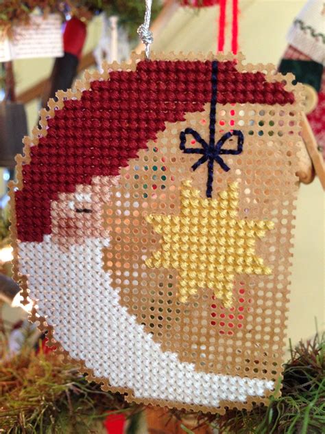 santa moon on perforated paper cross stitch christmas ornaments christmas cross stitch cross