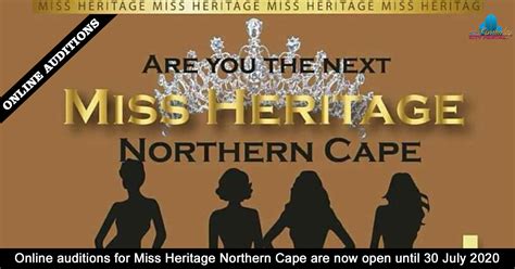 Miss Heritage Northern Cape Online Auditions Kimberley Portal