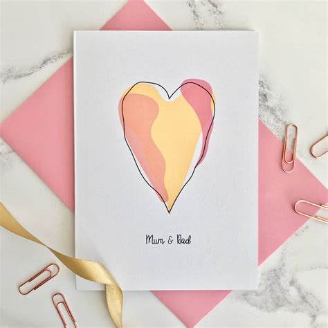 Personalised Love Heart Card By Adam Regester Design